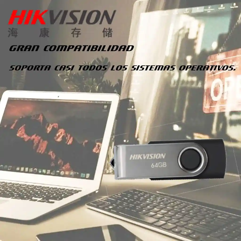 Memoria Usb Flash 64gb Hikvision M200s / Giratoria Con Led