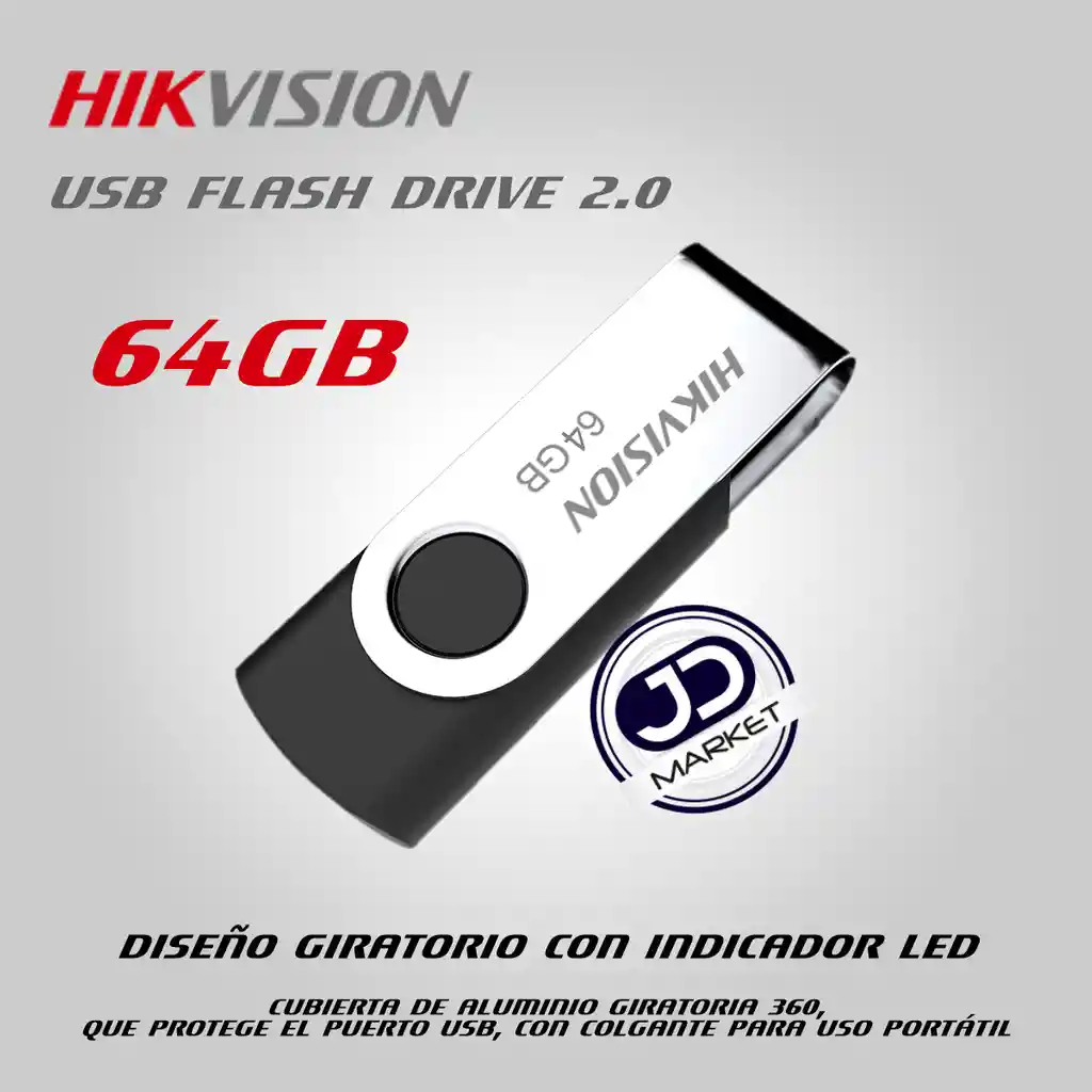 Memoria Usb Flash 64gb Hikvision M200s / Giratoria Con Led