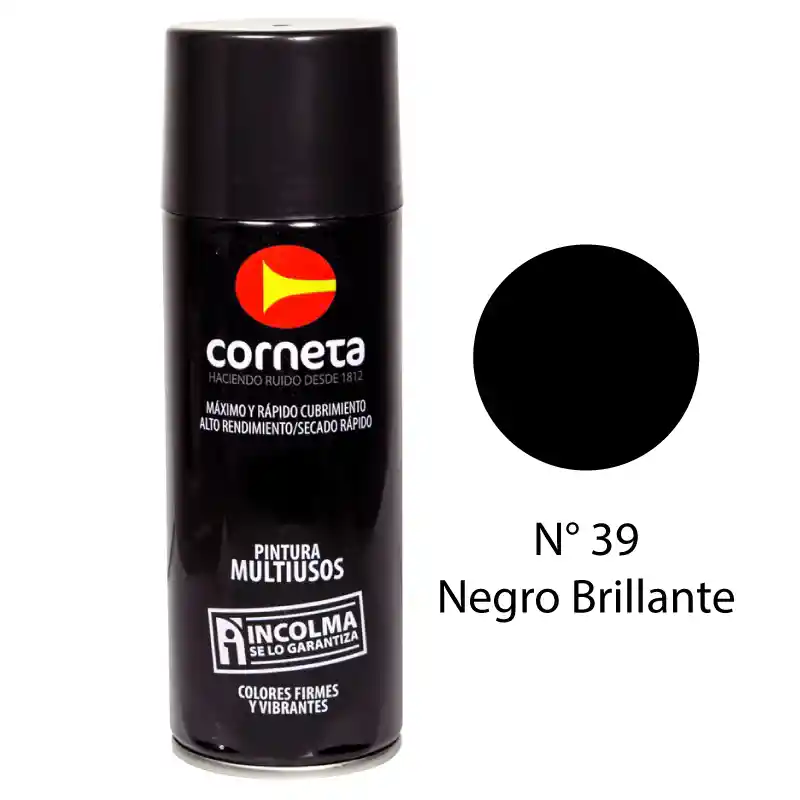 Corneta Aerosol Multiusos N 39 Negro Brillante