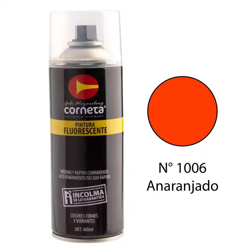 Corneta Aerosol Fluorescente N 1006 Anaranjado