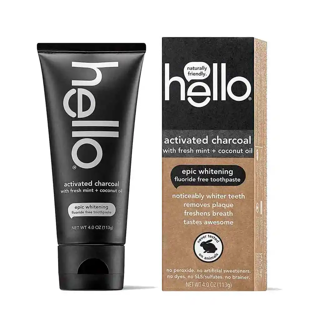 Hello Oral Care Crema Dental De Carbón Activado 4.0 Oz (113 G)