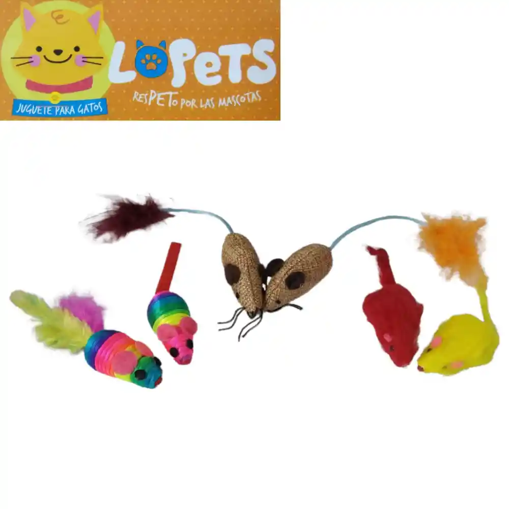 Lopets Ratones Para Gatos Multicolor X 2 Und