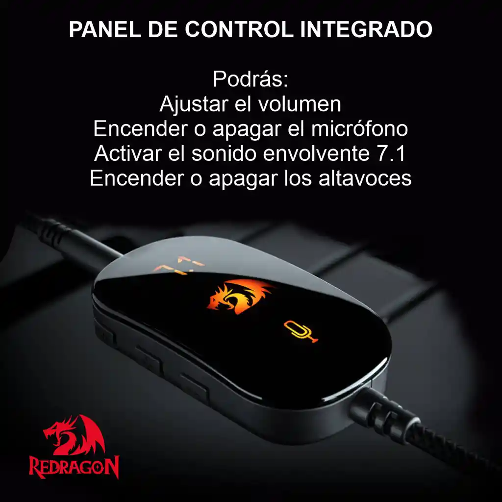 Redragon Diadema Gamer 7.1 Con Microfono / Usb,Icon H520 Negro