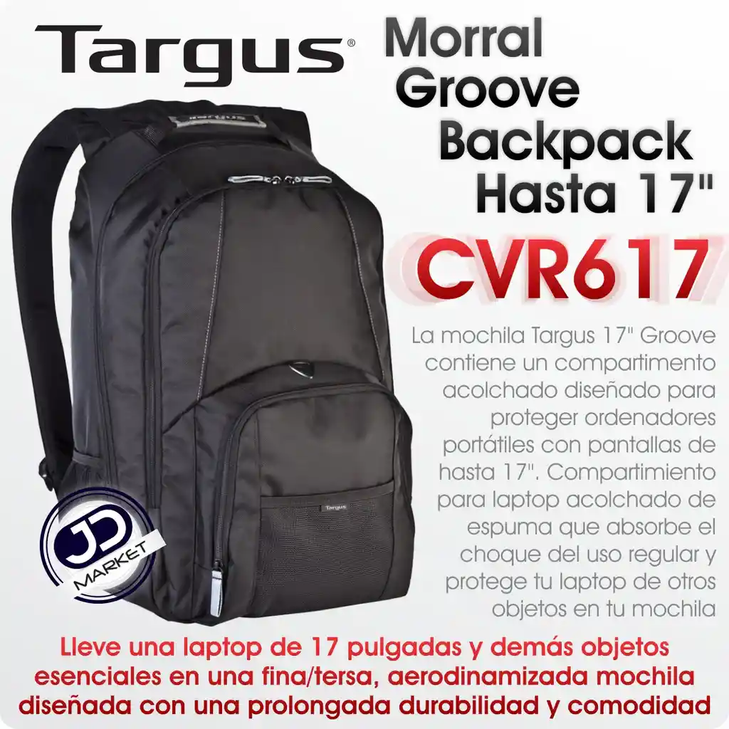 Morral Targus Groove Backpack Cvr617 / Portátil Hasta 17''