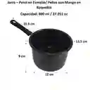 Jarro En Esmalte/peltre Con Mango En Baquelita, Perol