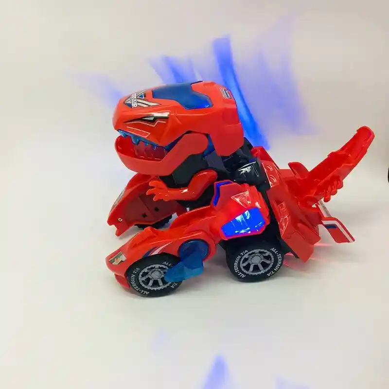 Dino Carro Transformers Luces Y Sonido, Rojo