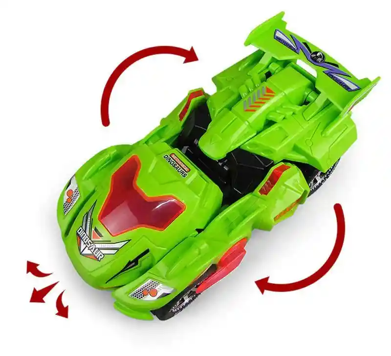 Dino Carro Transformers Luces Y Sonido, Verde