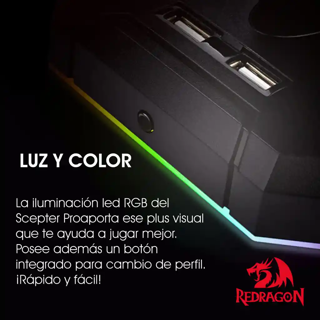 Base/hub Usb Para Auriculares 4 Puertos Rgb Redragon Ha300