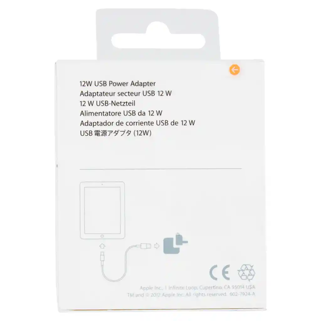 Cargador Original Ipad Apple 12w En Caja Sellado Garantia 3m