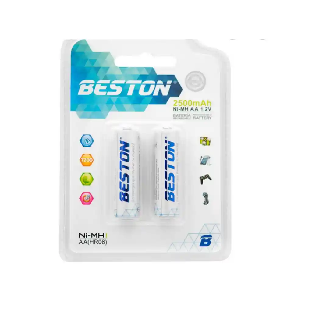Pilas Bateria Beston Aa Recargables 2700 Mah 2 Unidades