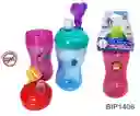 Vaso Anti Goteo Tetero Asas 12 Onzas Bebe Biberón Chupo Jugo Niño Azul Ref. Bip1406