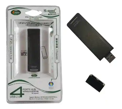 Hub Usb Multipuerto 2.0 480mbps De 4 Puertos