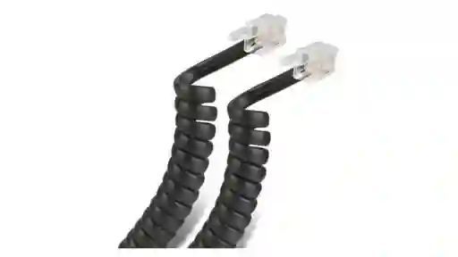 Cable De Teléfono Rj9 Negro De 1 Metro En Espiral