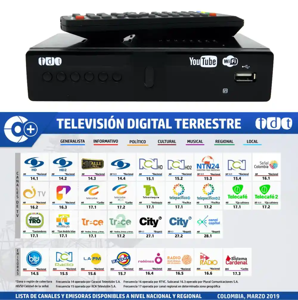 Tdt Decodificadordvb T2 Antena Wifi Youtube Hdmi Rca Usb