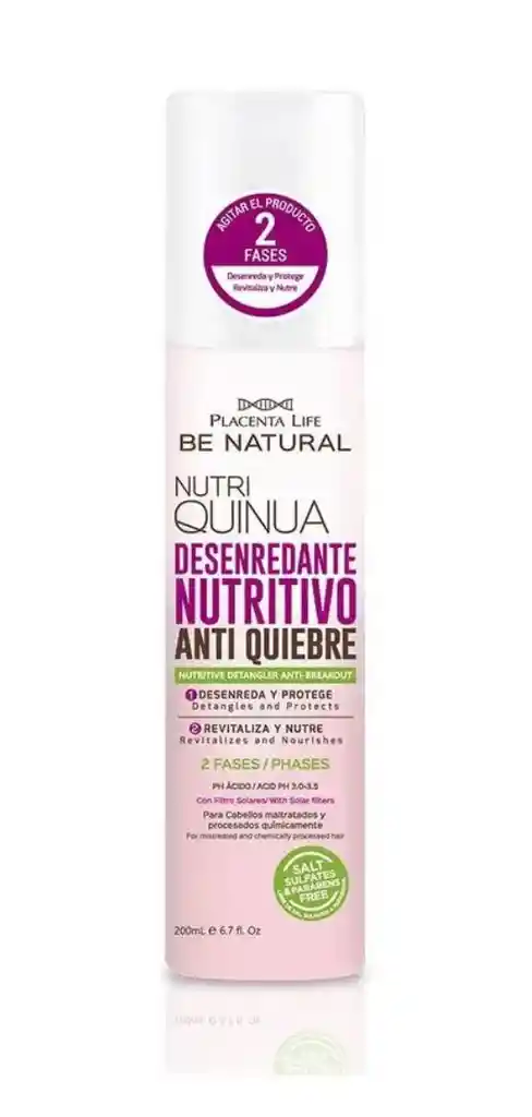 Be Natural Spray Desenredante Antifrizz Nutri Quinua 200 Ml