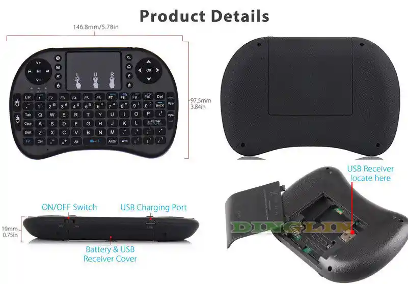 Teclado Control Remoto Air Mouse Para Smart Tv Box Android