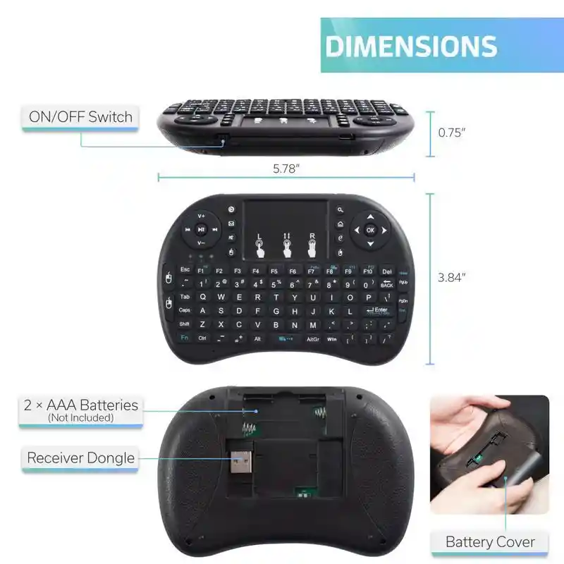 Teclado Control Remoto Air Mouse Para Smart Tv Box Android