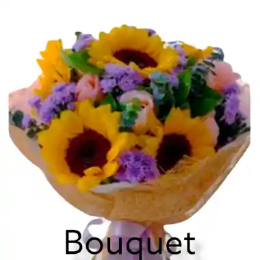 Bouquet Mixto Girasoles Y Rosas