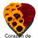 Caja Corazón Girasoles Y Rosas