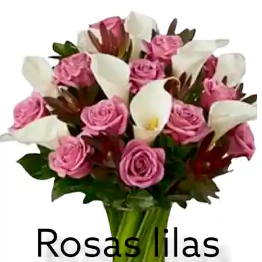 Rosas Lilas Y Cartuchos En Jarrón