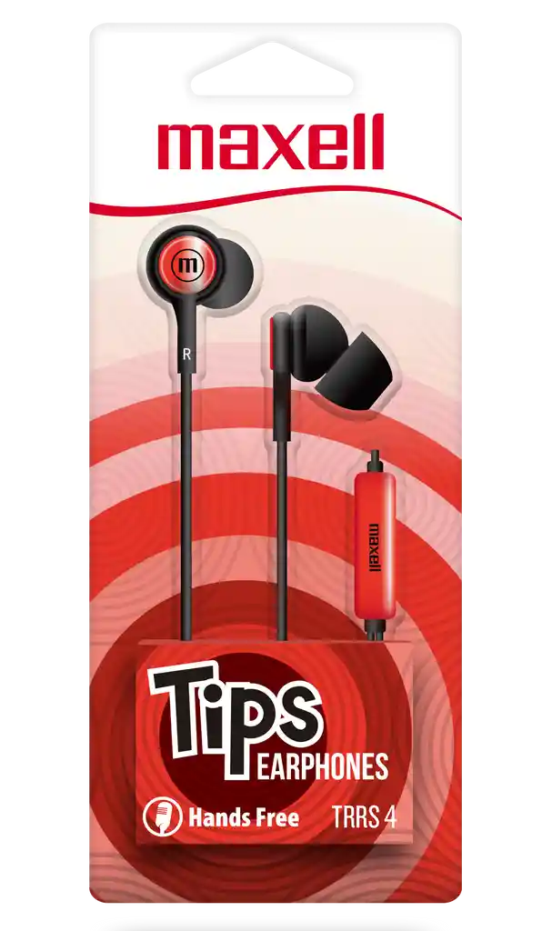 Maxell Audifonos Con Microfonoin-tips Rojo