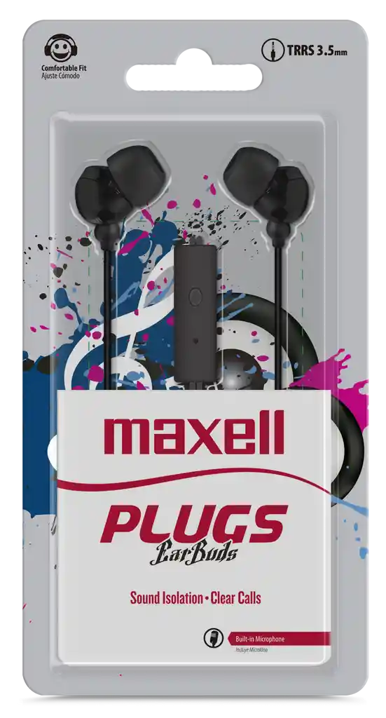 Maxell Audifonos Con Microfonoplugz In Black