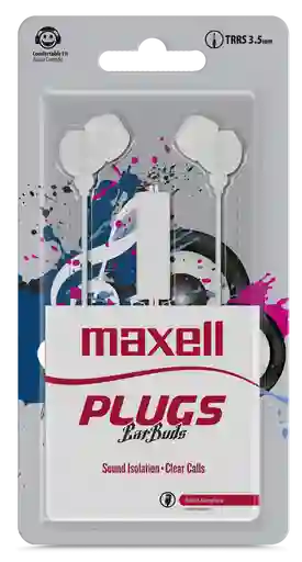 Maxell Audifonos Con Microfonoplugz In White