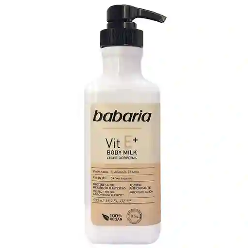 Babaria Body Milk Vitamina E 100% Vegana 90%