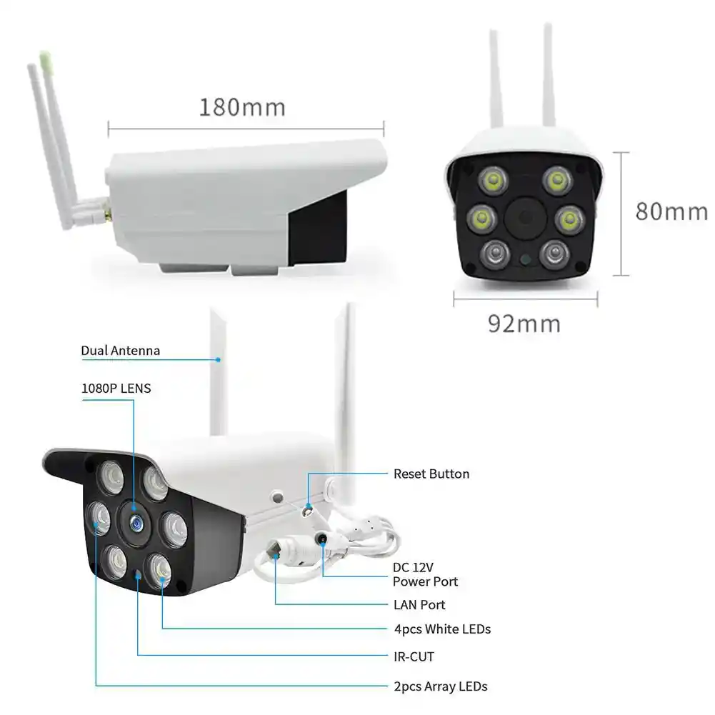 Cámara De Seguridad Ip Wifi Inalambrica 1080p Exteriores K6