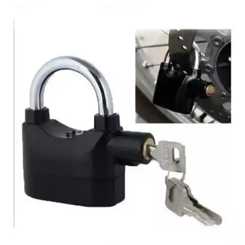 Candado De Seguridad Con Alarma Para Moto Y Puertas Sirena