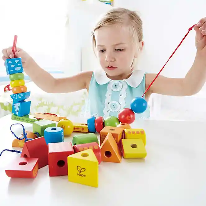 Juguetes Niño Figuras Geométricas Para Enhebrar Montessori