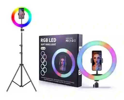 Aro Rgb Luz Colores Lampara Led Ajustable Control + Tripode