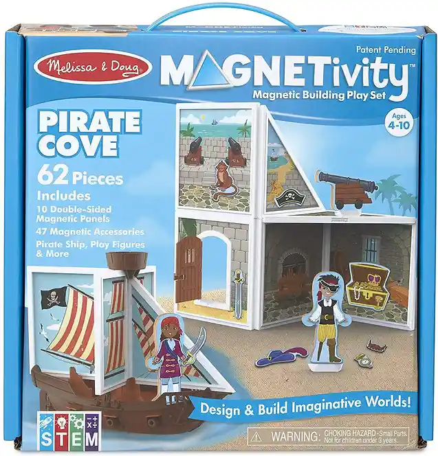 Juguete Niños Barco Pirata Construcción Magnético Stem