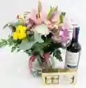 Flores Jarronsurtidas Botella Vino Y Ferrero X8