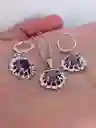 Juego Joyeria De Plata 925, Aretes Con Cadena Y Dije (jcd230)