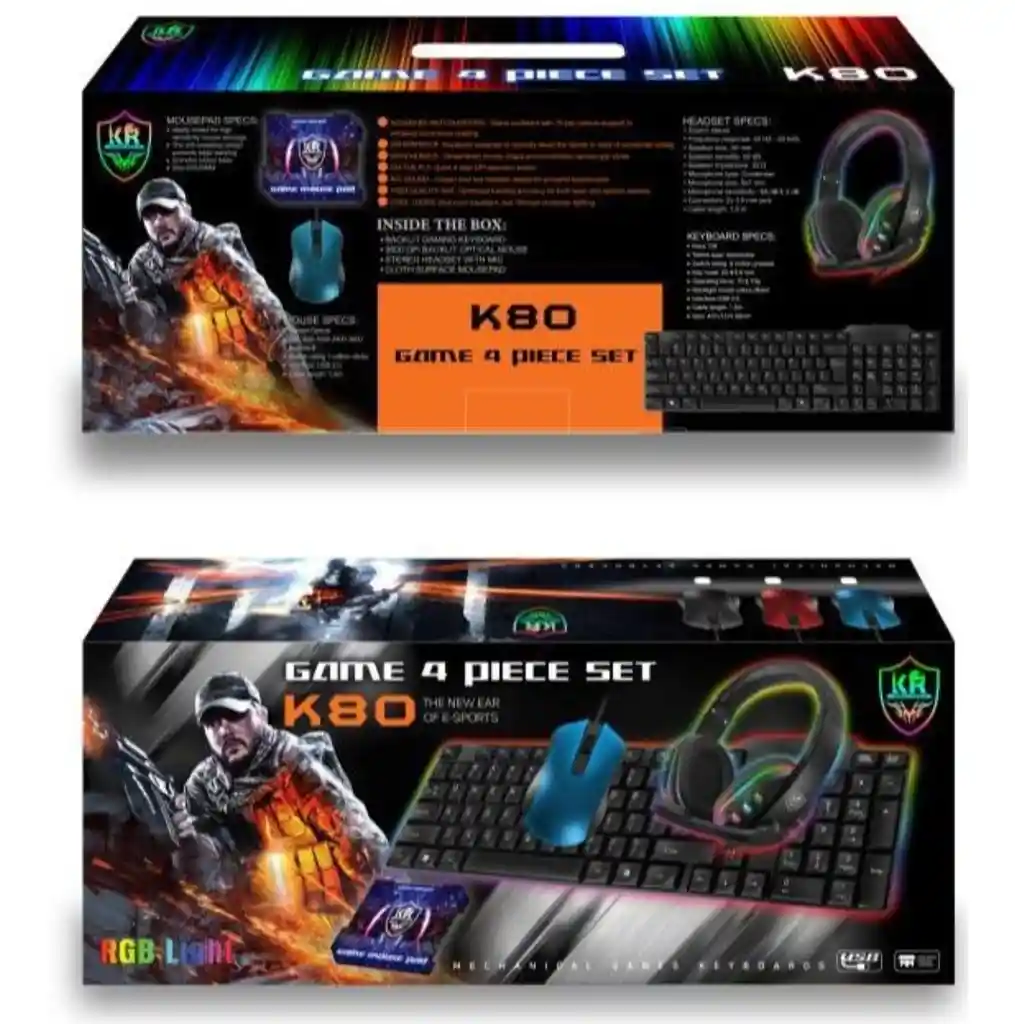 Combo Para Pc Usb 4 En 1 Teclado, Mouse, Diadema Y Mouse Pad