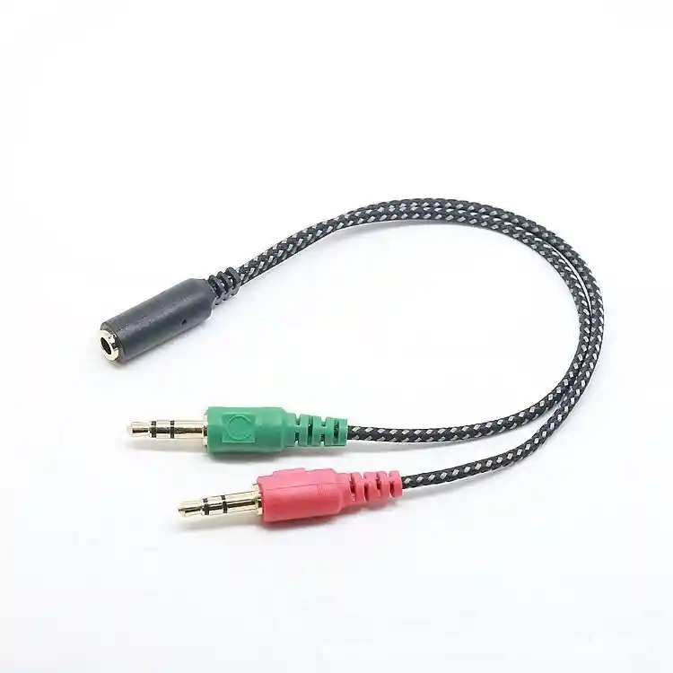 Cable Divisor De Audio Y Micrófono 1 Hembra A 2 Macho 3.5mm