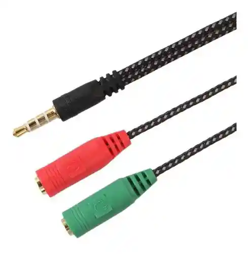 Cable Divisor De Audio Y Micrófono 1 Macho A 2 Hembra 3.5mm