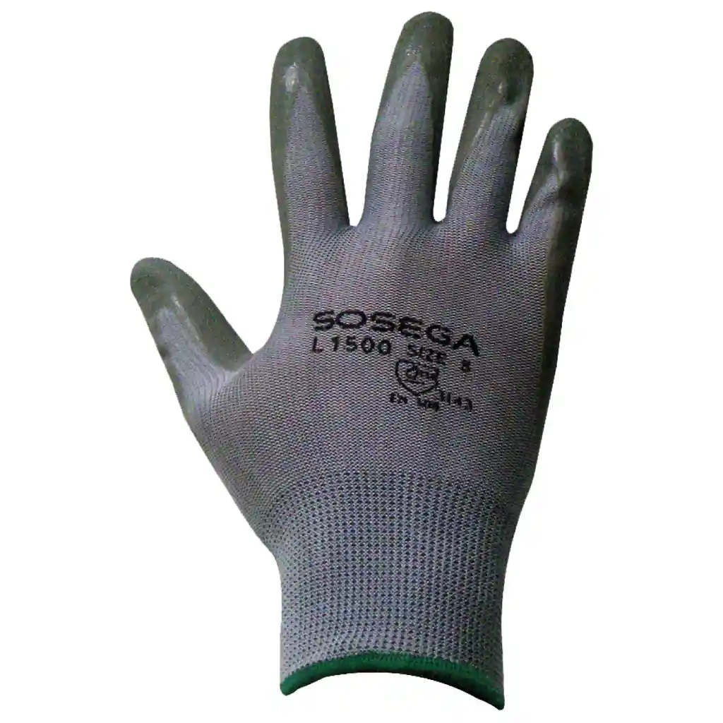 Guante Nylon En Latex Gris Talla L Ref.l1500 Sosega