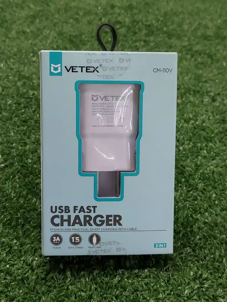 Cargador Completo 2 En 1 | V8 | 3a | Vetex | Excelente Calidad | Android | Carga Rapida