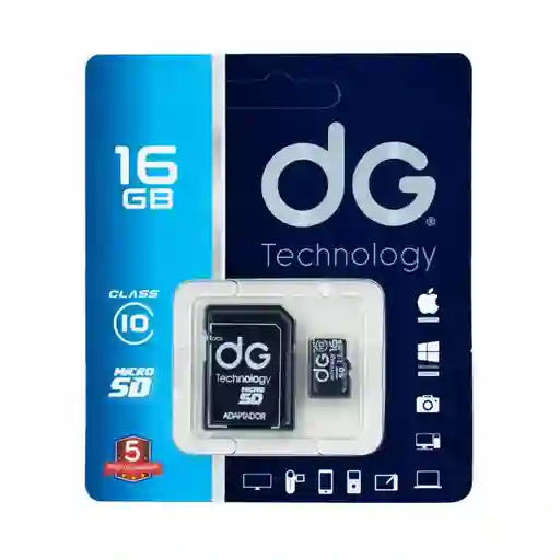 Memoria Micro Sd 16gb Clase 10 + Adaptador Sd Dg Original