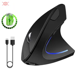 Mouse Ergonómico Vertical Inalámbrico Recargable Led Diestro