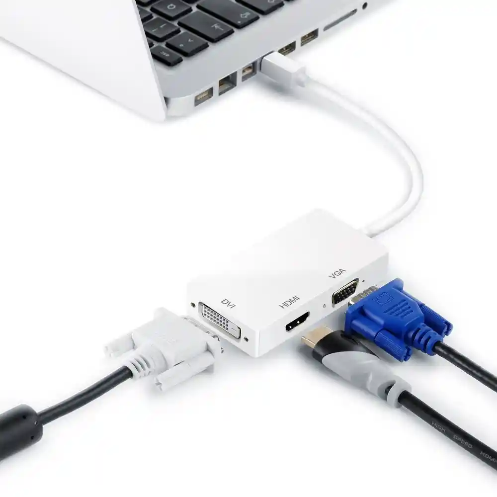 Adaptador 3 En 1 Mini Displayport A Hdmi, Vga, Dvi