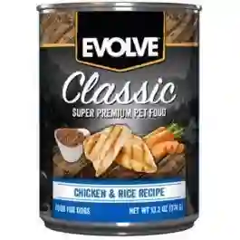 Evolve Lata Perro Sabor Pollo Por 374gr