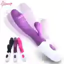 Vibrador Doble Bunny Puntog, Silicona. Baterías, Color Rosa