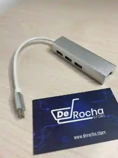 Cable Adaptador Hub Usb C Conexión Ethernet 3 Puertos Usb