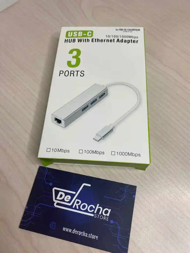 Cable Adaptador Hub Usb C Conexión Ethernet 3 Puertos Usb