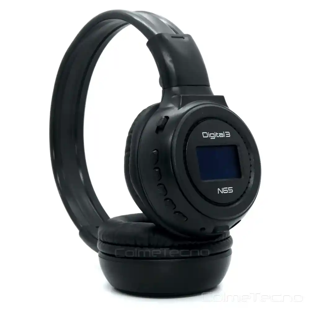 Audífonos Recargables Bluetooth N65 Pantalla Led Usb Sd Fm