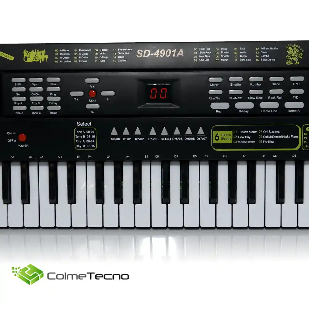 Organeta Teclado Piano Electronico Niños Sd-4901a 49 Teclas