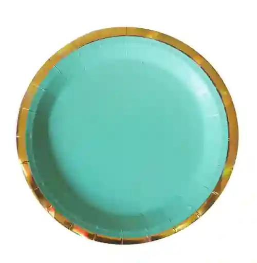 Platos 9 " Biodegradables X 8 Uds Para Fiesta Edición De Lujo Azul Marino